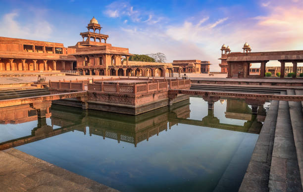 Fatehpur Sikri is a beautifully crafted red sandstone fort city and a classic example of Mughal architecture in India. A UNESCO World Heritage site at Agra, Uttar Pradesh, India.